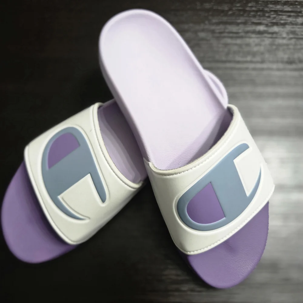 Champion Lilac & White Slide Sandals - Picture 4 of 9